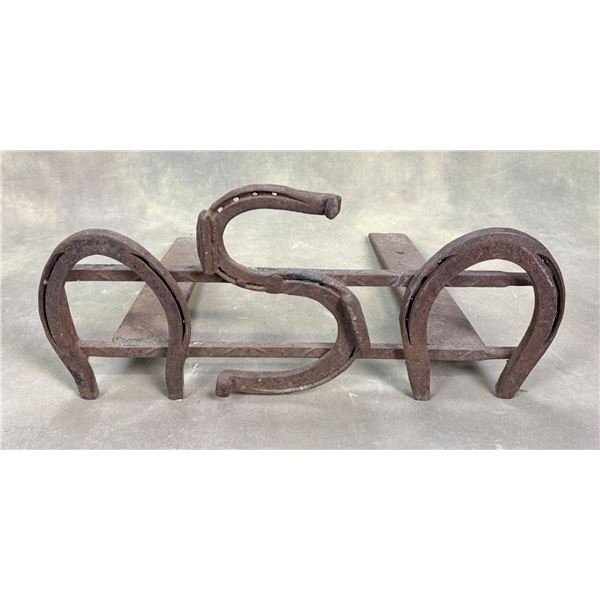 Montana Ranch Horseshoe Fireplace Andirons