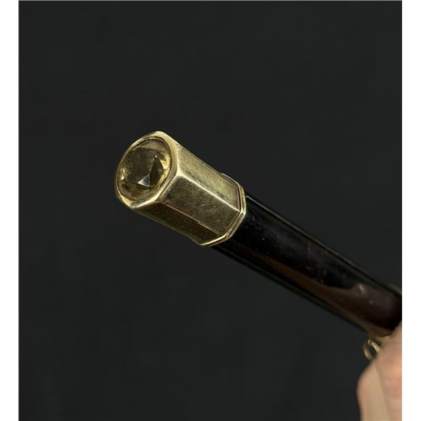 Scottish 14k Gold Cairngorm Walking Stick Cane