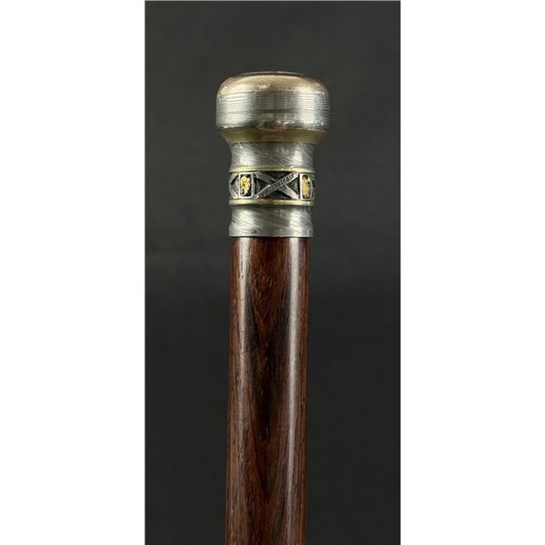 Jim Sornberger Gold Quartz Damascus Walking Cane