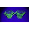 Image 1 : Uranium Glass Hazel Atlas Poppy Sugar & Creamer