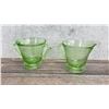 Image 4 : Uranium Glass Hazel Atlas Poppy Sugar & Creamer