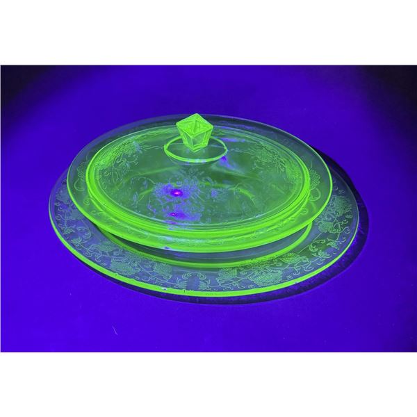 Group of Hazel Atlas Uranium Glass Dishware