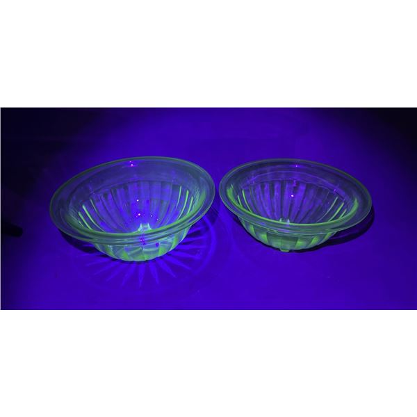 Uranium Glass Hazel Atlas Mixing Bowls