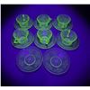Image 1 : Uranium Glass Hazel Atlas Poppy Cups Saucers