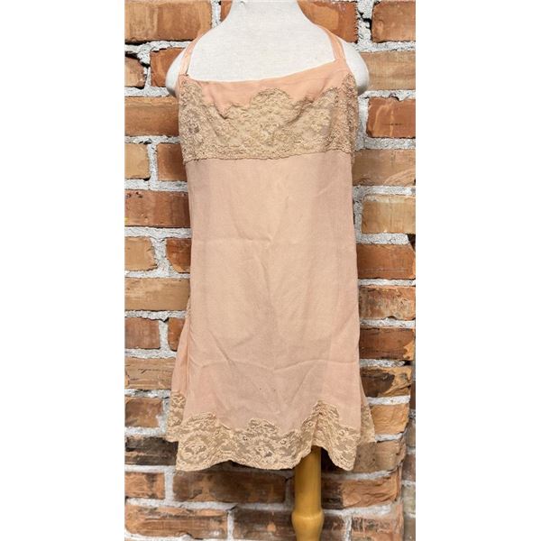 Vintage Pink Lace Sheer Lingerie Nightgown