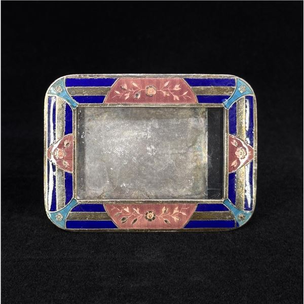 Art Nouveau Sterling Enamel Picture Frame