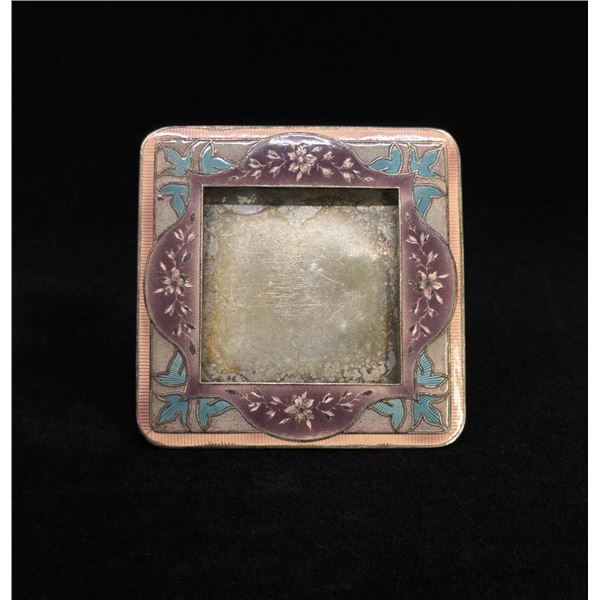 Art Nouveau Sterling Enamel Picture Frame