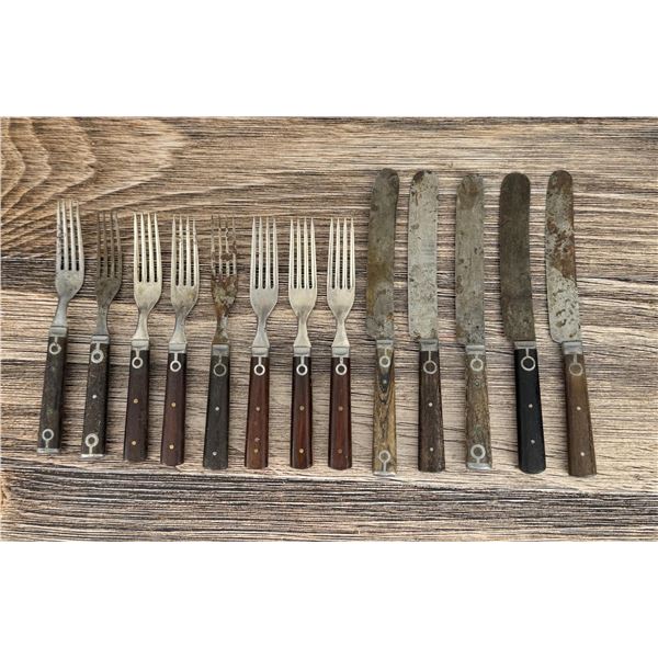 Antique Civil War Era Inlaid Handle Flatware