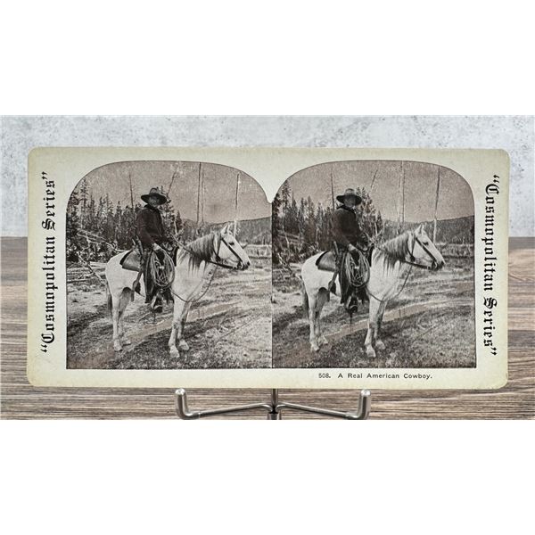 A Real American Cowboy Stereoview
