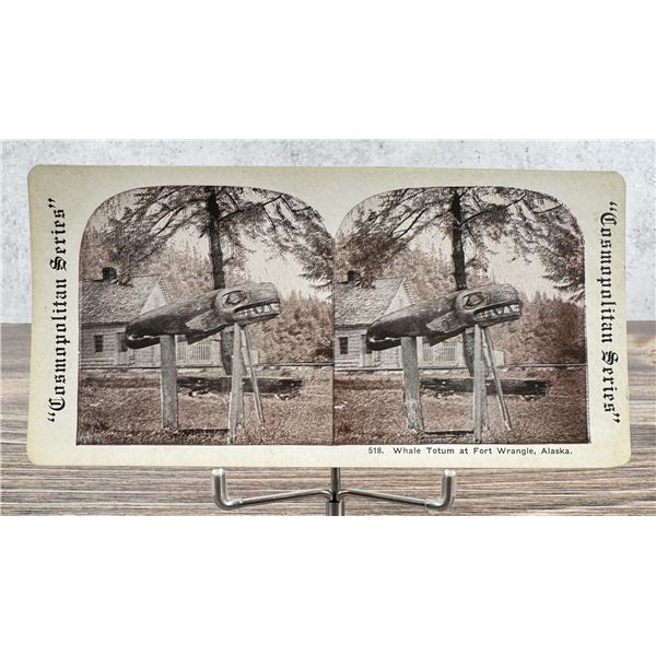 Whale Totum At Fort Wrangle Alaska Stereoview