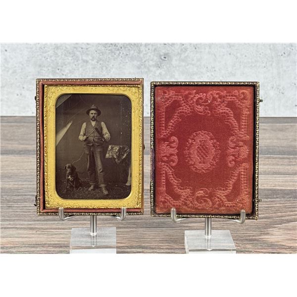 Butcher & Dog Occupational Tintype Photo