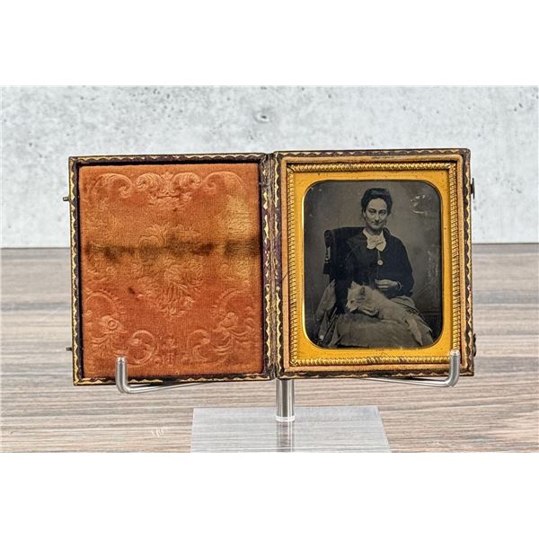 Woman with Dog Tintype Photo