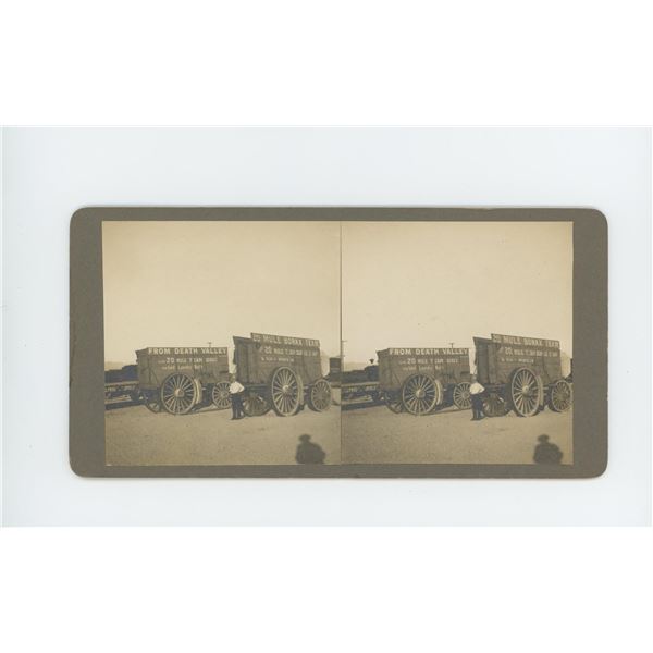 20 Mule Wagons Death Valley California Stereoview