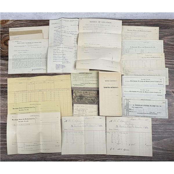 Rawhide Nevada Ghost Town Billheads Documents
