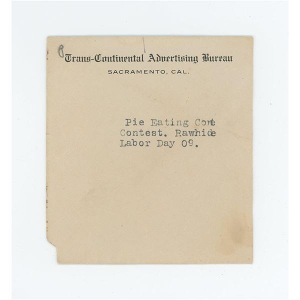 Pie Eating Contest Rawhide Nevada Photo Negative