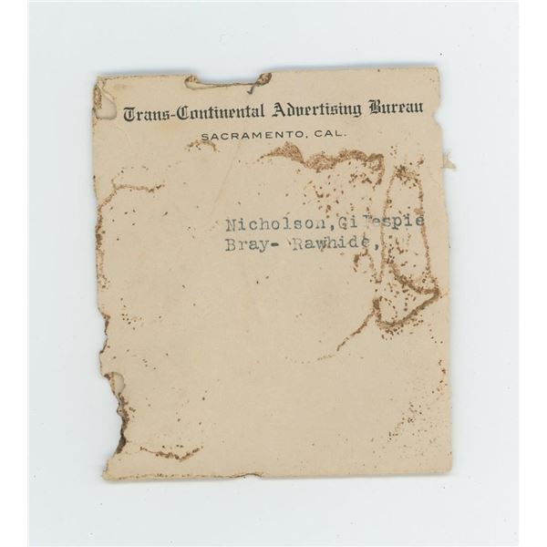 Named Gentleman Rawhide Nevada Photo Negative