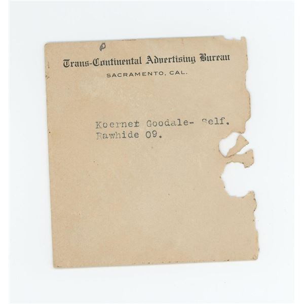 Named Individual Rawhide Nevada Photo Negative