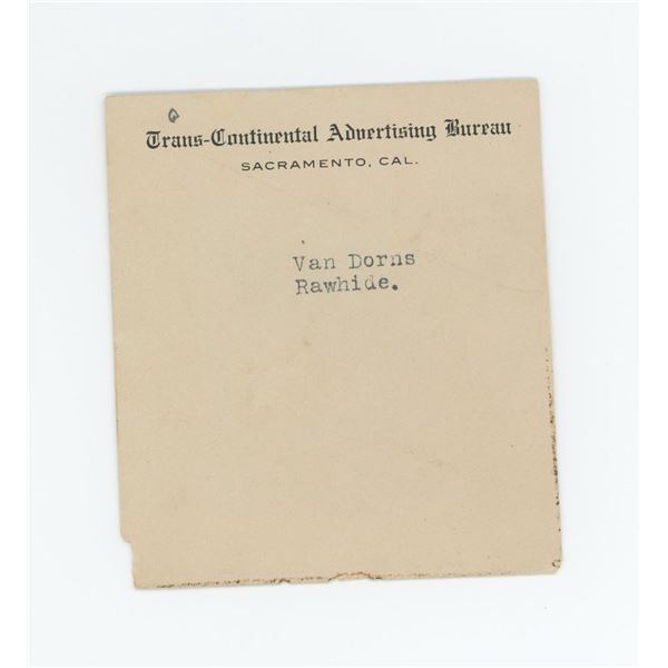 Rawhide Nevada Ghost Town Photo Negative