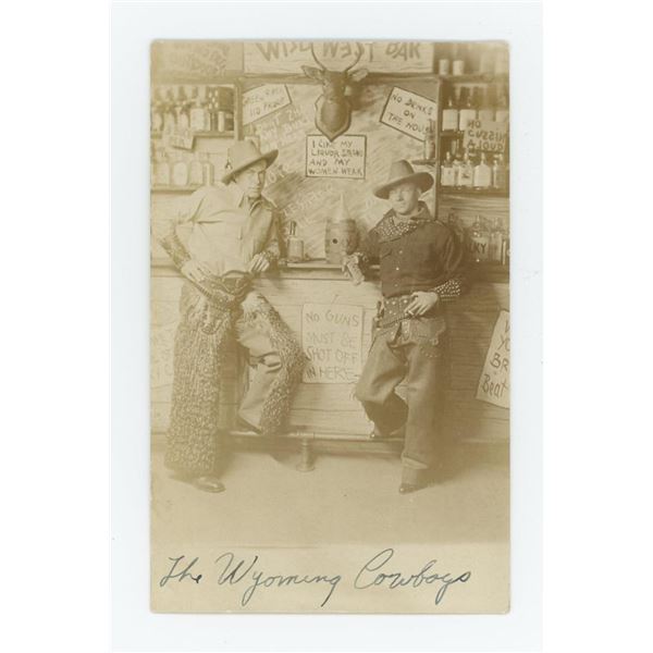 The Wyoming Cowboys RPPC Photo Postcard