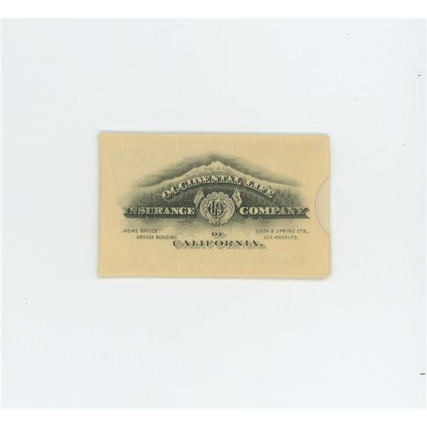 Occidental Insurance Celluloid Stamp Holder