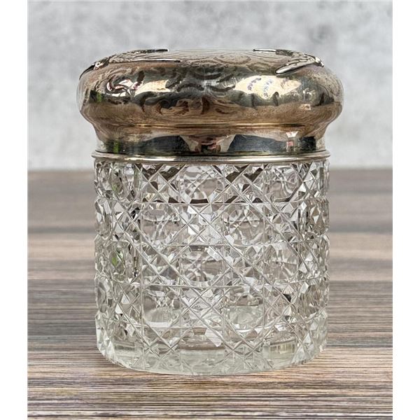 Sterling Silver Crystal Powder Jar