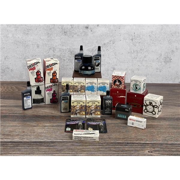 Collection of Assorted India and Drawing Inks