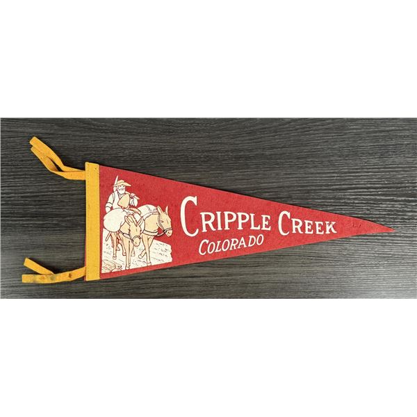 Cripple Creek Colorado Souvenir Pennant