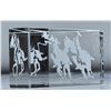 Image 3 : Steuben Etched Glass Polo Match Paperweight