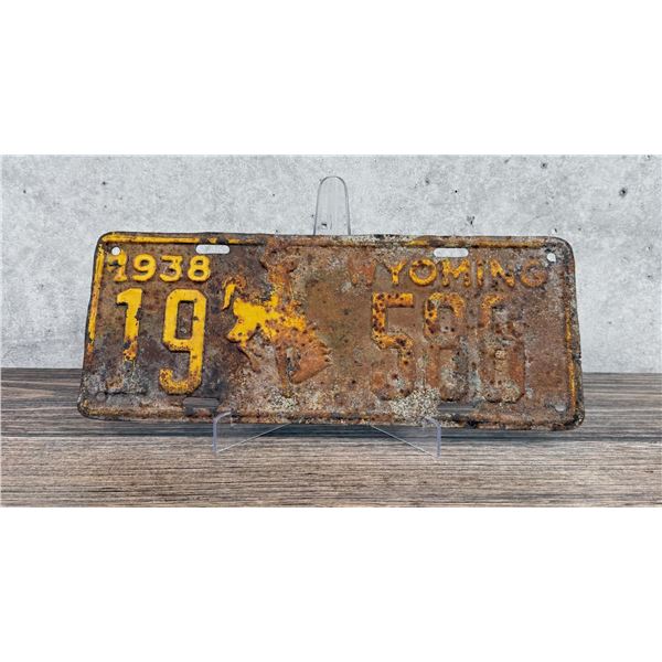 1938 Wyoming License Plate