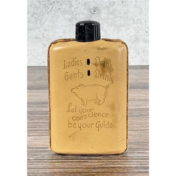 Yellowstone National Park Leather Whiskey Flask