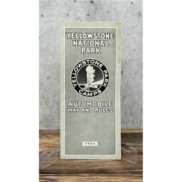 1924 Yellowstone National Park Automobile Map