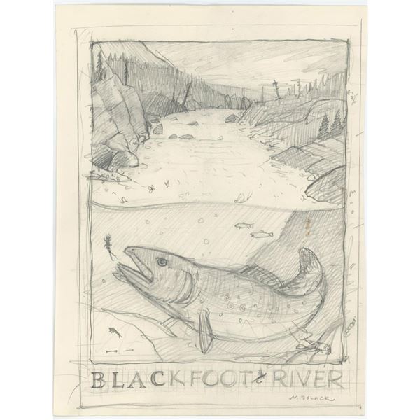 Monte Dolack Blackfoot River Poster Study