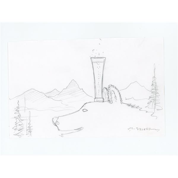 Monte Dolack Original Bear Drawing
