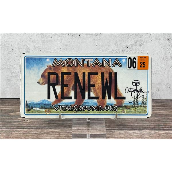 Monte Dolack Personal Autographed License Plate