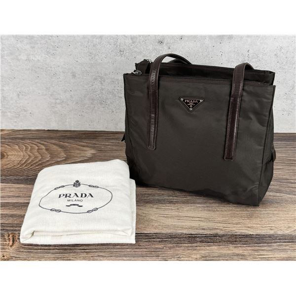 Prada Tessuto Brown Nylon Tote Bag