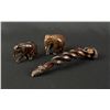 Image 1 : African Tribal Elephant & Snake Wood Carvings