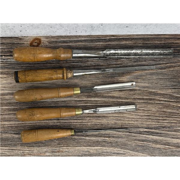 Group of Wood Carving Gouges Chisels