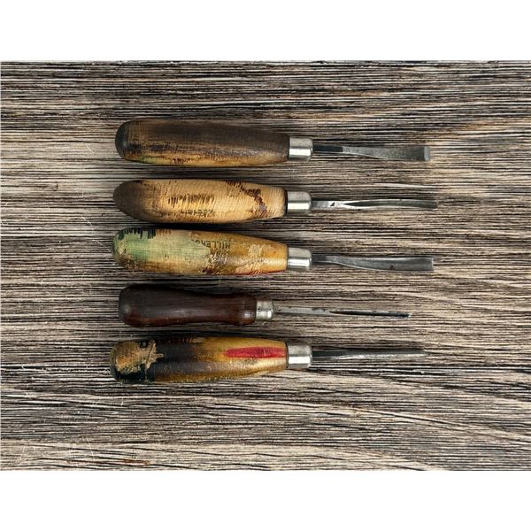 Group of Wood Carving Gouges Chisels