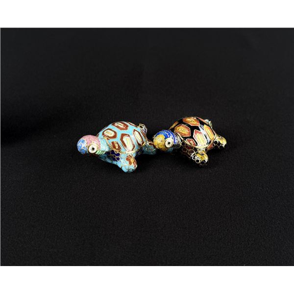 Chinese Miniature Cloisonne Turtles