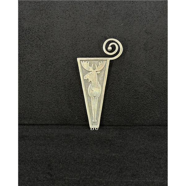 Sterling Silver Moose Brooch Pin