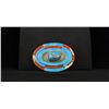 Navajo Sterling Silver Turquoise Coral Belt Buckle