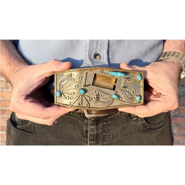 Arizona Badger Turquoise Derringer Belt Buckle