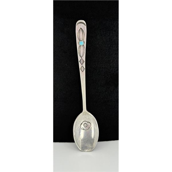 Navajo Sterling Silver Turquoise Spoon