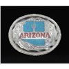 Navajo Chip Inlaid Arizona Belt Buckle