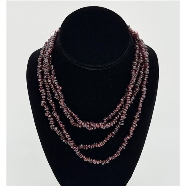 2 Strands Of Polished Garnet Beads