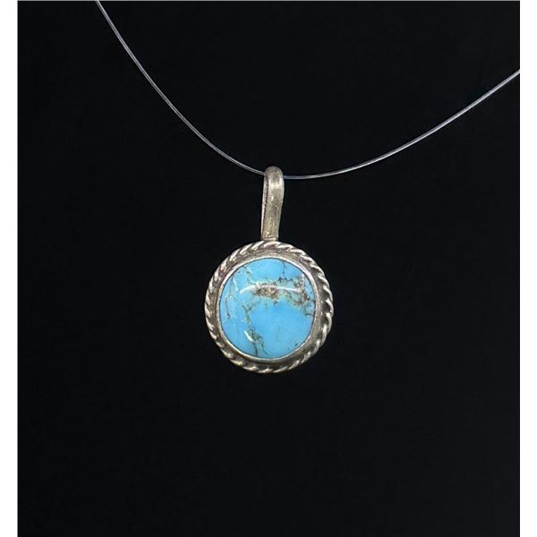 Navajo Sterling Silver Turquoise Necklace Pendant