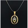 Image 1 : 10K Gold & Jet Locket Pendant