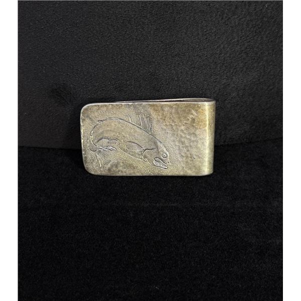 Hammered Sterling Silver Fish Money Clip
