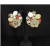 Costume Jewelry Rhinestone Flower Clip On Earrings