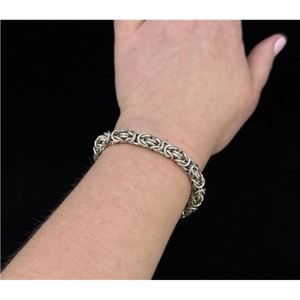 Sterling Silver Byzantine Chain Bracelet